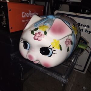 Floral Ceramic Piggy Bank